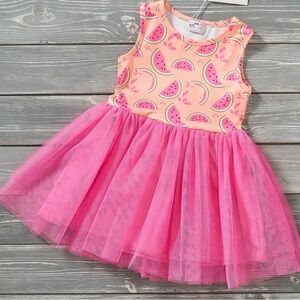 Pink and Cream Fit and Flare Sundress Sleeveless